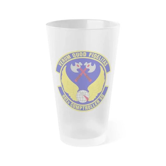 802d Comptroller Squadron (U.S. Air Force) Frosted Pint Glass 16oz 16oz Frosted - Go Mug Yourself