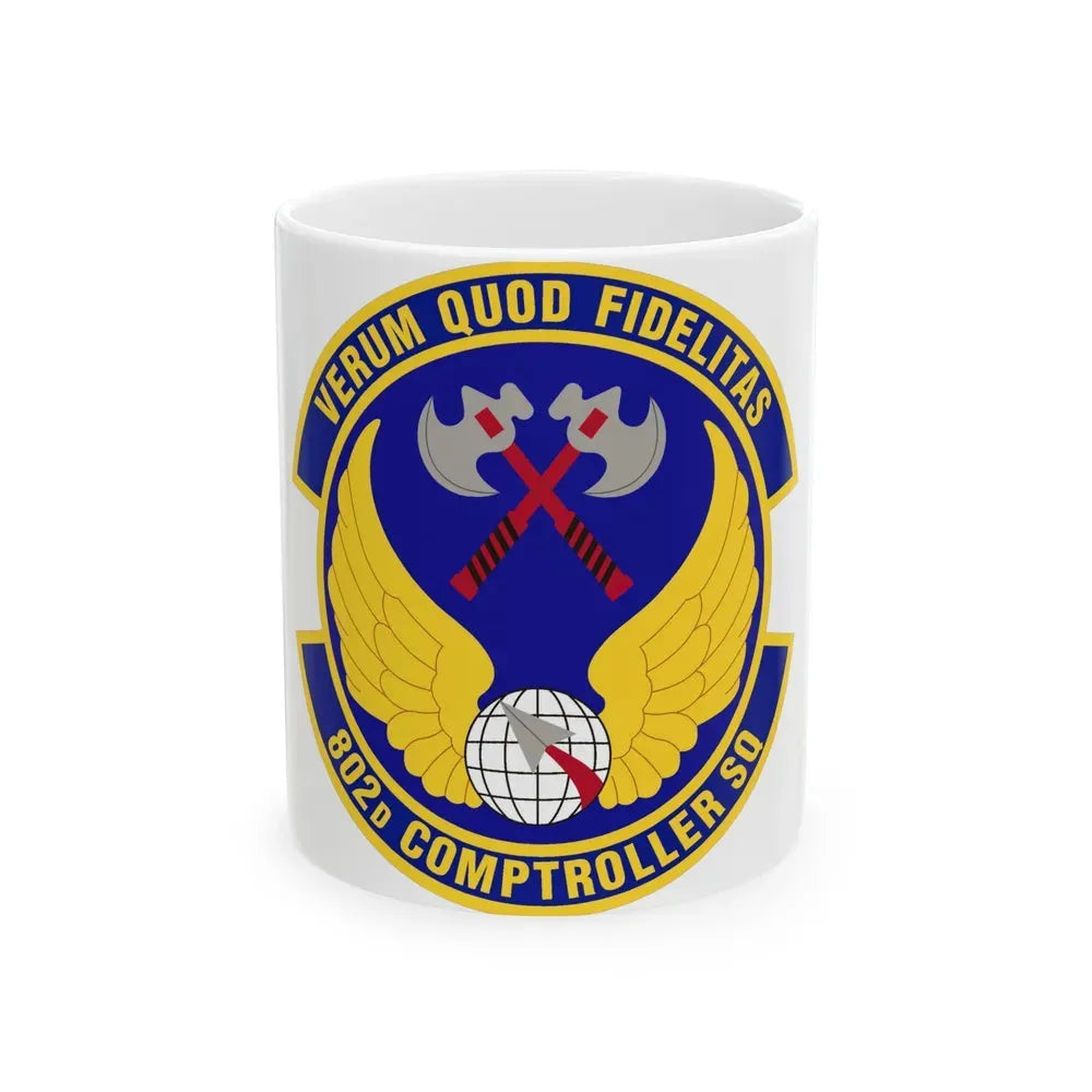 802d Comptroller Squadron (U.S. Air Force) White Coffee Mug 11oz - Go Mug Yourself