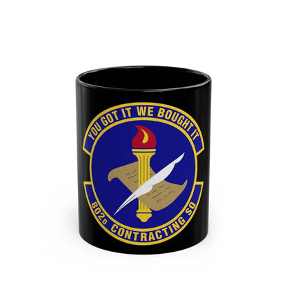 802d Contracting Squadron (U.S. Air Force) Black Coffee Mug-11oz-Go Mug Yourself