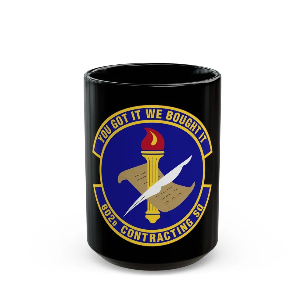 802d Contracting Squadron (U.S. Air Force) Black Coffee Mug-15oz-Go Mug Yourself