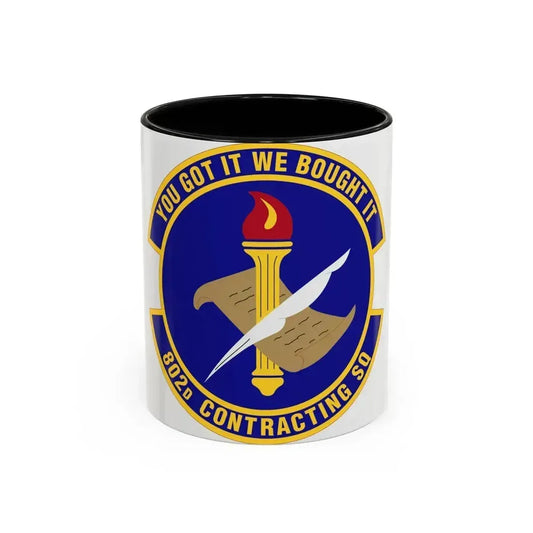 802d Contracting Squadron (U.S. Air Force) Accent Coffee Mug 11oz Black - Go Mug Yourself