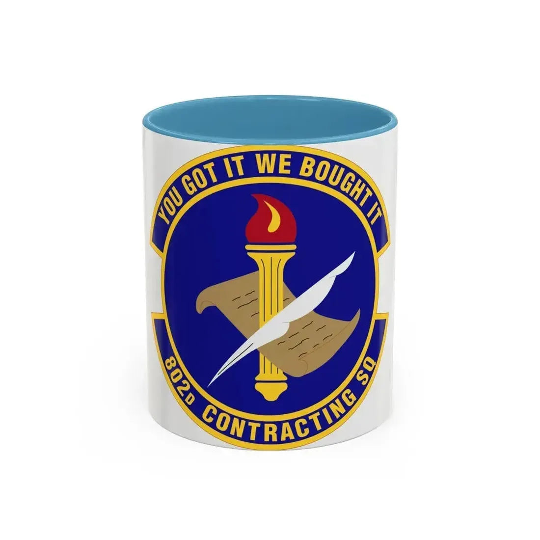 802d Contracting Squadron (U.S. Air Force) Accent Coffee Mug 11oz Light Blue - Go Mug Yourself