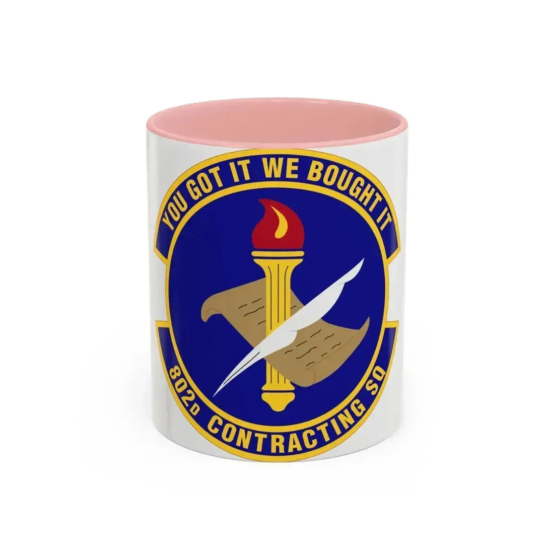 802d Contracting Squadron (U.S. Air Force) Accent Coffee Mug 11oz Pink - Go Mug Yourself