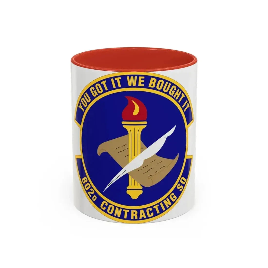 802d Contracting Squadron (U.S. Air Force) Accent Coffee Mug 11oz Red - Go Mug Yourself