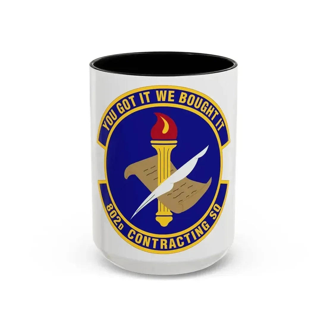 802d Contracting Squadron (U.S. Air Force) Accent Coffee Mug 15oz Black - Go Mug Yourself
