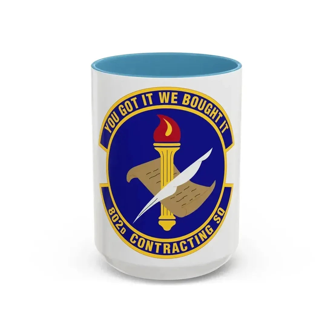 802d Contracting Squadron (U.S. Air Force) Accent Coffee Mug 15oz Light Blue - Go Mug Yourself