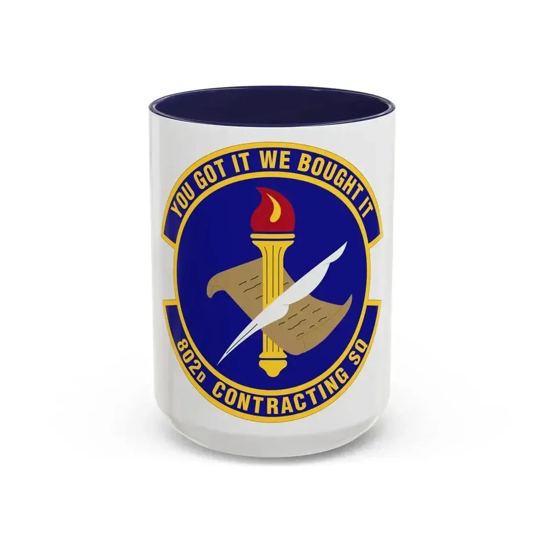 802d Contracting Squadron (U.S. Air Force) Accent Coffee Mug 15oz Navy - Go Mug Yourself