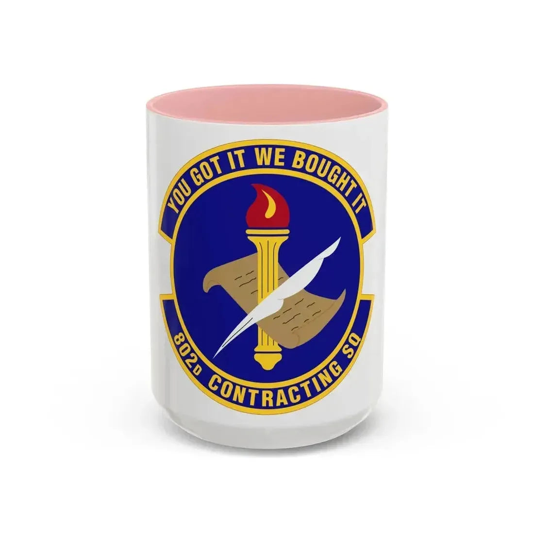 802d Contracting Squadron (U.S. Air Force) Accent Coffee Mug 15oz Pink - Go Mug Yourself