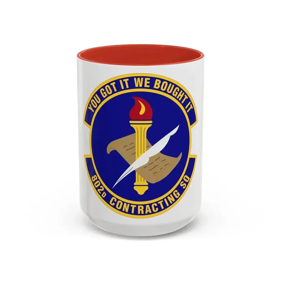 802d Contracting Squadron (U.S. Air Force) Accent Coffee Mug 15oz Red - Go Mug Yourself