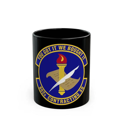 802d Contracting Squadron (U.S. Air Force) Black Coffee Mug 11oz - Go Mug Yourself