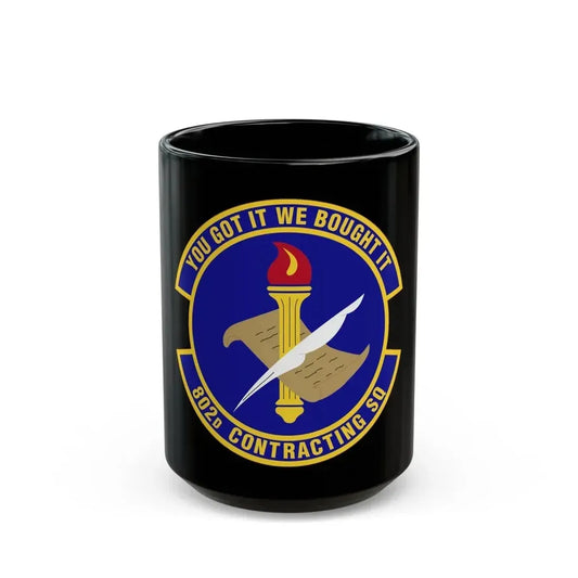 802d Contracting Squadron (U.S. Air Force) Black Coffee Mug 15oz - Go Mug Yourself
