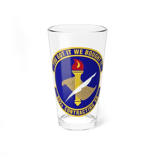 802d Contracting Squadron (U.S. Air Force) Pint Glass 16oz 16oz - Go Mug Yourself