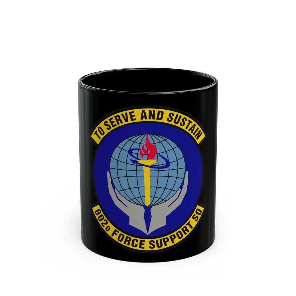 802d Force Support Squadron (U.S. Air Force) Black Coffee Mug-11oz-Go Mug Yourself