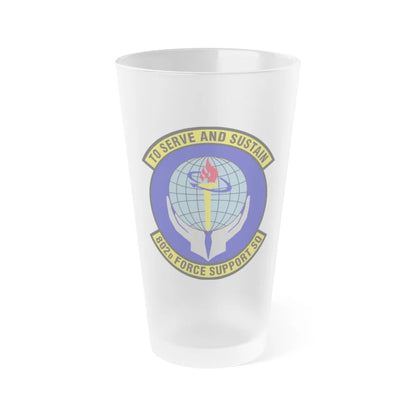 802d Force Support Squadron (U.S. Air Force) Frosted Pint Glass 16oz-Go Mug Yourself