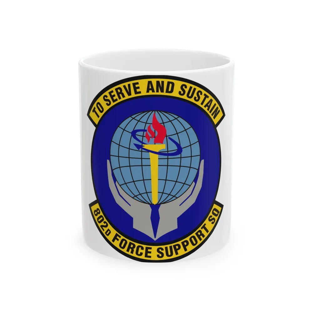 802d Force Support Squadron (U.S. Air Force) White Coffee Mug-11oz-Go Mug Yourself