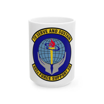 802d Force Support Squadron (U.S. Air Force) White Coffee Mug-15oz-Go Mug Yourself