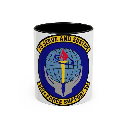 802d Force Support Squadron (U.S. Air Force) Accent Coffee Mug 11oz Black - Go Mug Yourself