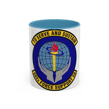 802d Force Support Squadron (U.S. Air Force) Accent Coffee Mug 11oz Light Blue - Go Mug Yourself