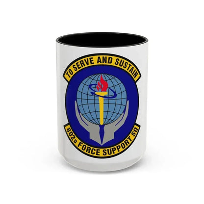 802d Force Support Squadron (U.S. Air Force) Accent Coffee Mug 15oz Black - Go Mug Yourself