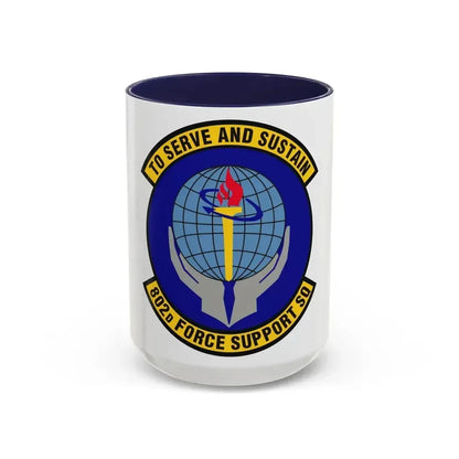 802d Force Support Squadron (U.S. Air Force) Accent Coffee Mug 15oz Navy - Go Mug Yourself