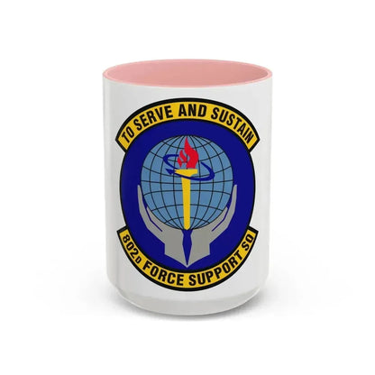 802d Force Support Squadron (U.S. Air Force) Accent Coffee Mug 15oz Pink - Go Mug Yourself