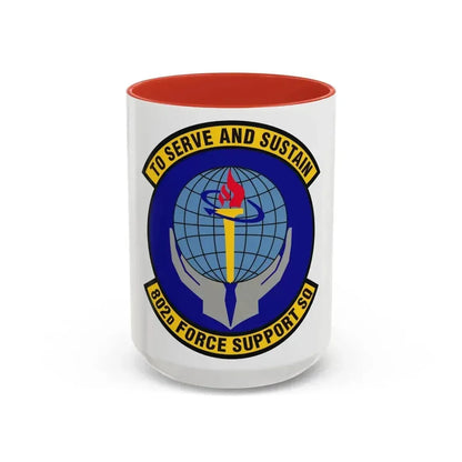 802d Force Support Squadron (U.S. Air Force) Accent Coffee Mug 15oz Red - Go Mug Yourself