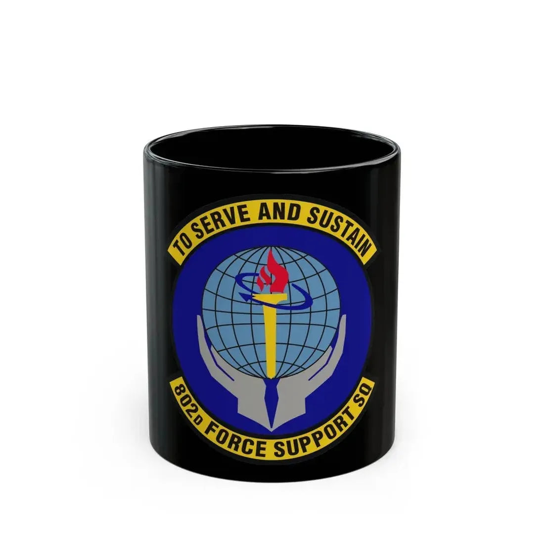 802d Force Support Squadron (U.S. Air Force) Black Coffee Mug 11oz - Go Mug Yourself