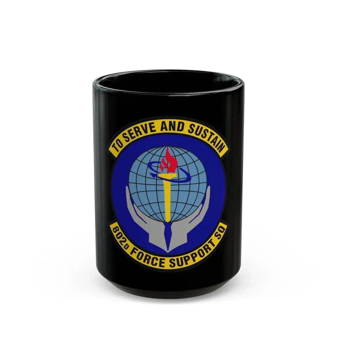 802d Force Support Squadron (U.S. Air Force) Black Coffee Mug 15oz - Go Mug Yourself