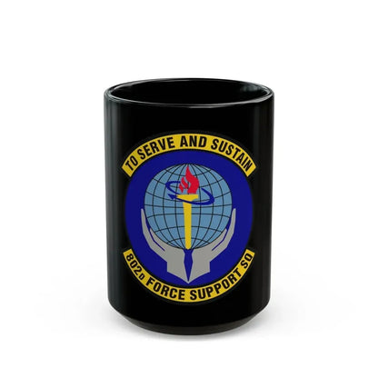 802d Force Support Squadron (U.S. Air Force) Black Coffee Mug 15oz - Go Mug Yourself