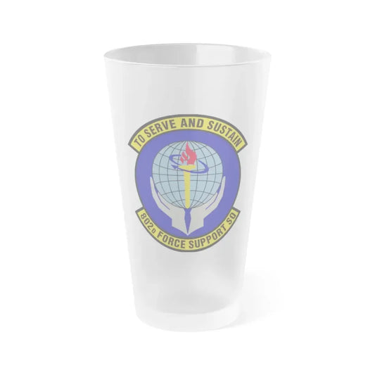 802d Force Support Squadron (U.S. Air Force) Frosted Pint Glass 16oz Default Title - Go Mug Yourself