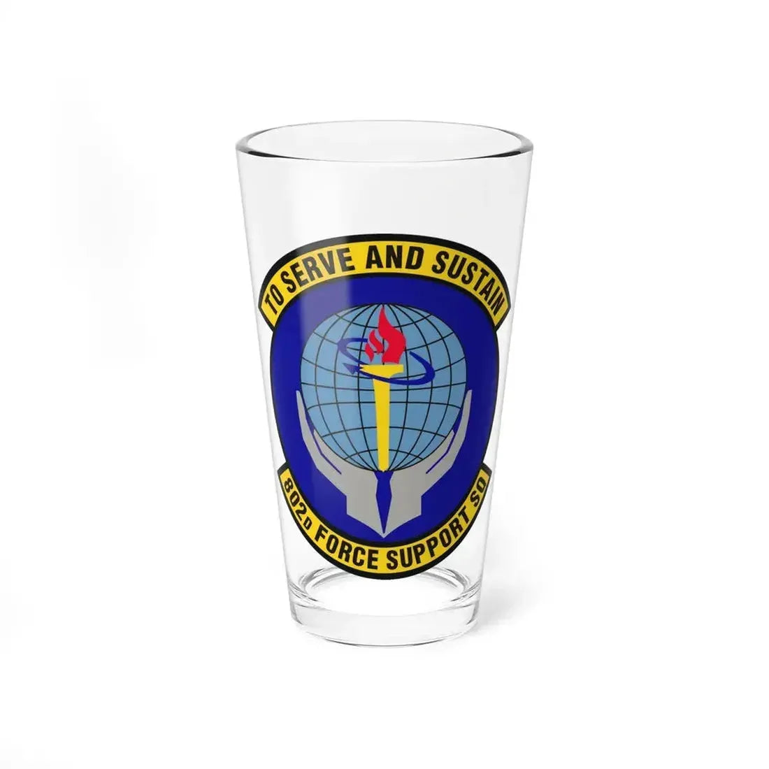 802d Force Support Squadron (U.S. Air Force) Pint Glass 16oz 16oz - Go Mug Yourself