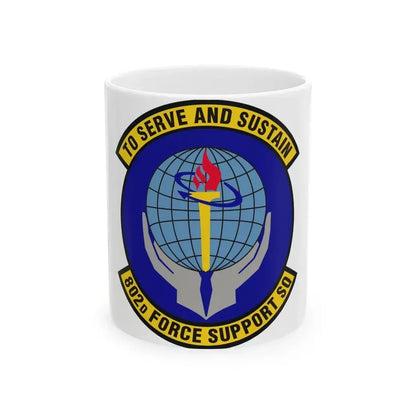 802d Force Support Squadron (U.S. Air Force) White Coffee Mug 11oz - Go Mug Yourself