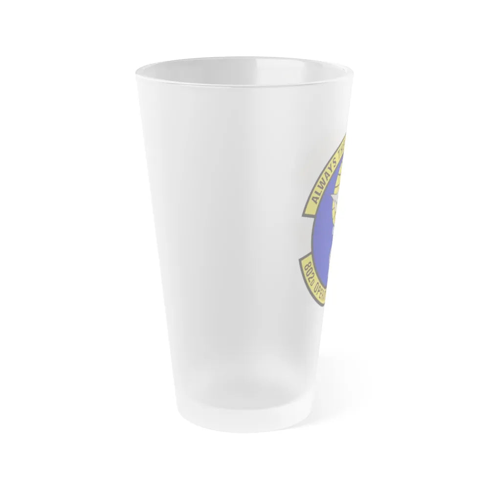 802d Operations Support Squadron (U.S. Air Force) Frosted Pint Glass 16oz-Go Mug Yourself