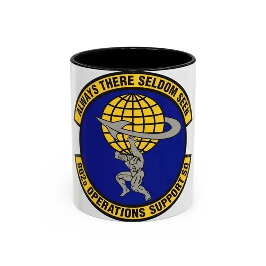 802d Operations Support Squadron (U.S. Air Force) Accent Coffee Mug 11oz Black - Go Mug Yourself