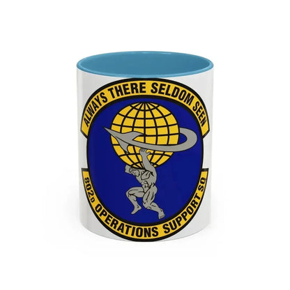 802d Operations Support Squadron (U.S. Air Force) Accent Coffee Mug 11oz Light Blue - Go Mug Yourself
