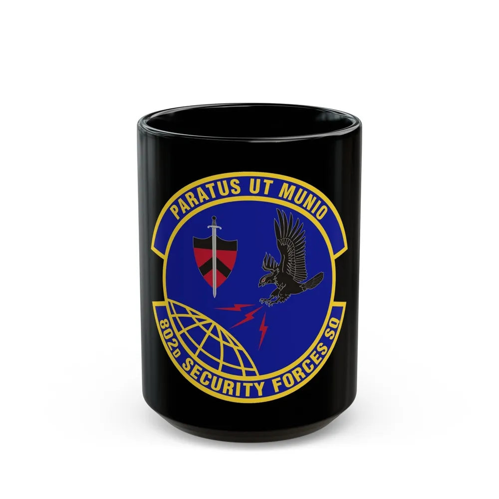 802d Security Forces Squadron (U.S. Air Force) Black Coffee Mug-15oz-Go Mug Yourself