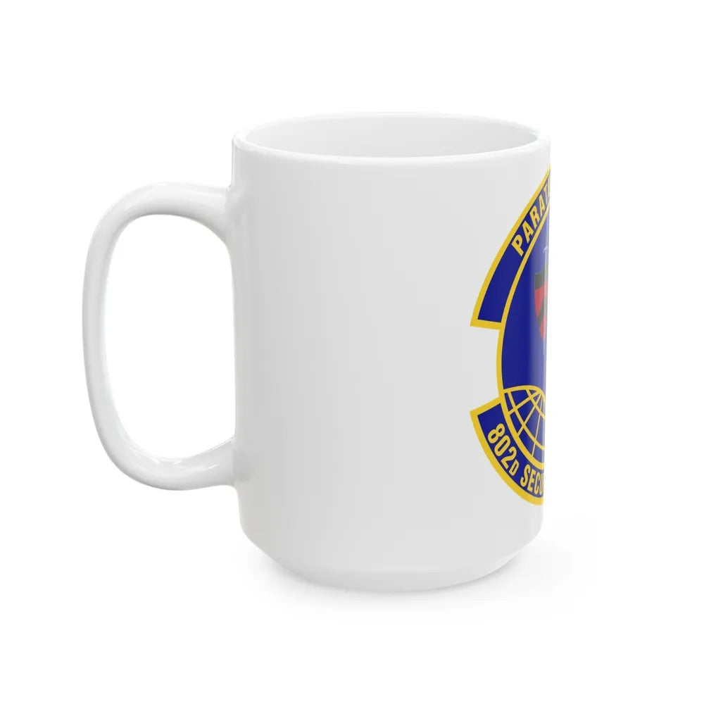 802d Security Forces Squadron (U.S. Air Force) White Coffee Mug-Go Mug Yourself