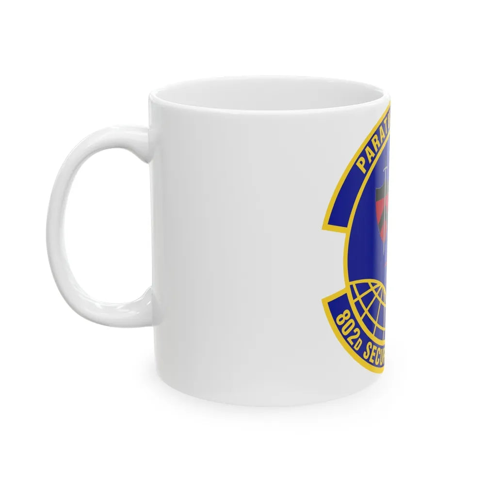 802d Security Forces Squadron (U.S. Air Force) White Coffee Mug-Go Mug Yourself