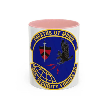 802d Security Forces Squadron (U.S. Air Force) Accent Coffee Mug 11oz Pink - Go Mug Yourself