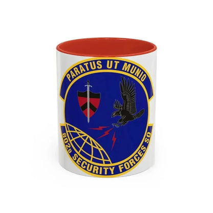 802d Security Forces Squadron (U.S. Air Force) Accent Coffee Mug 11oz Red - Go Mug Yourself