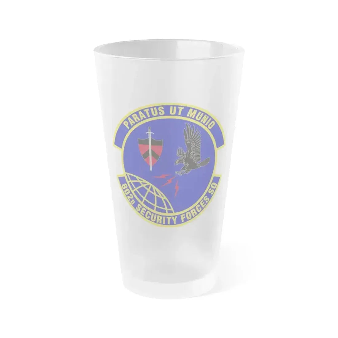802d Security Forces Squadron (U.S. Air Force) Frosted Pint Glass 16oz 16oz Frosted - Go Mug Yourself
