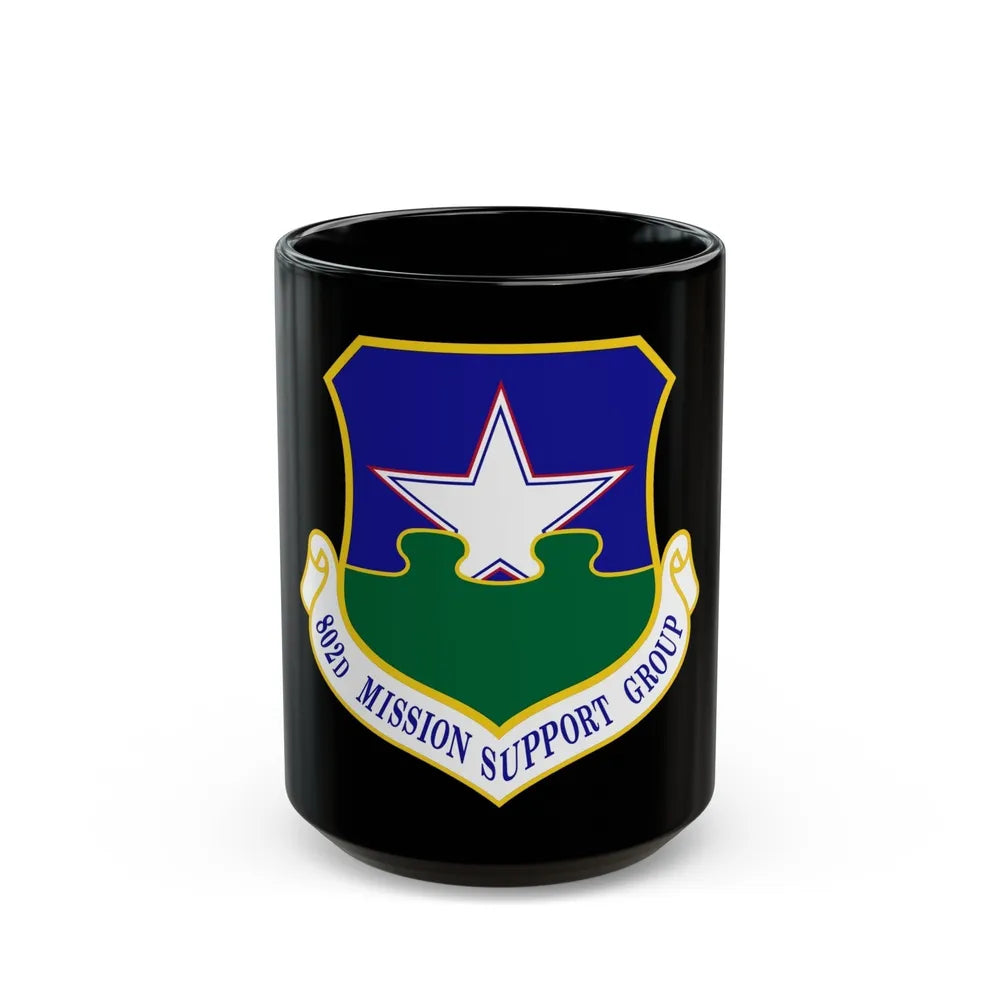 802nd Mission Support Group (U.S. Air Force) Black Coffee Mug-15oz-Go Mug Yourself