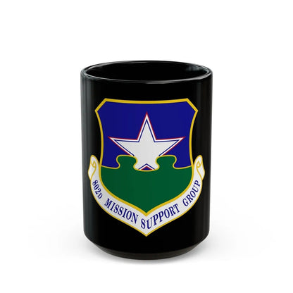 802nd Mission Support Group (U.S. Air Force) Black Coffee Mug-15oz-Go Mug Yourself