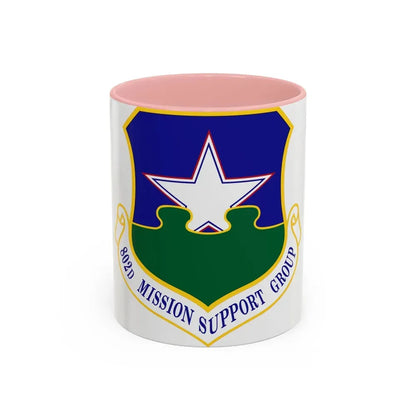 802nd Mission Support Group (U.S. Air Force) Accent Coffee Mug 11oz Pink - Go Mug Yourself