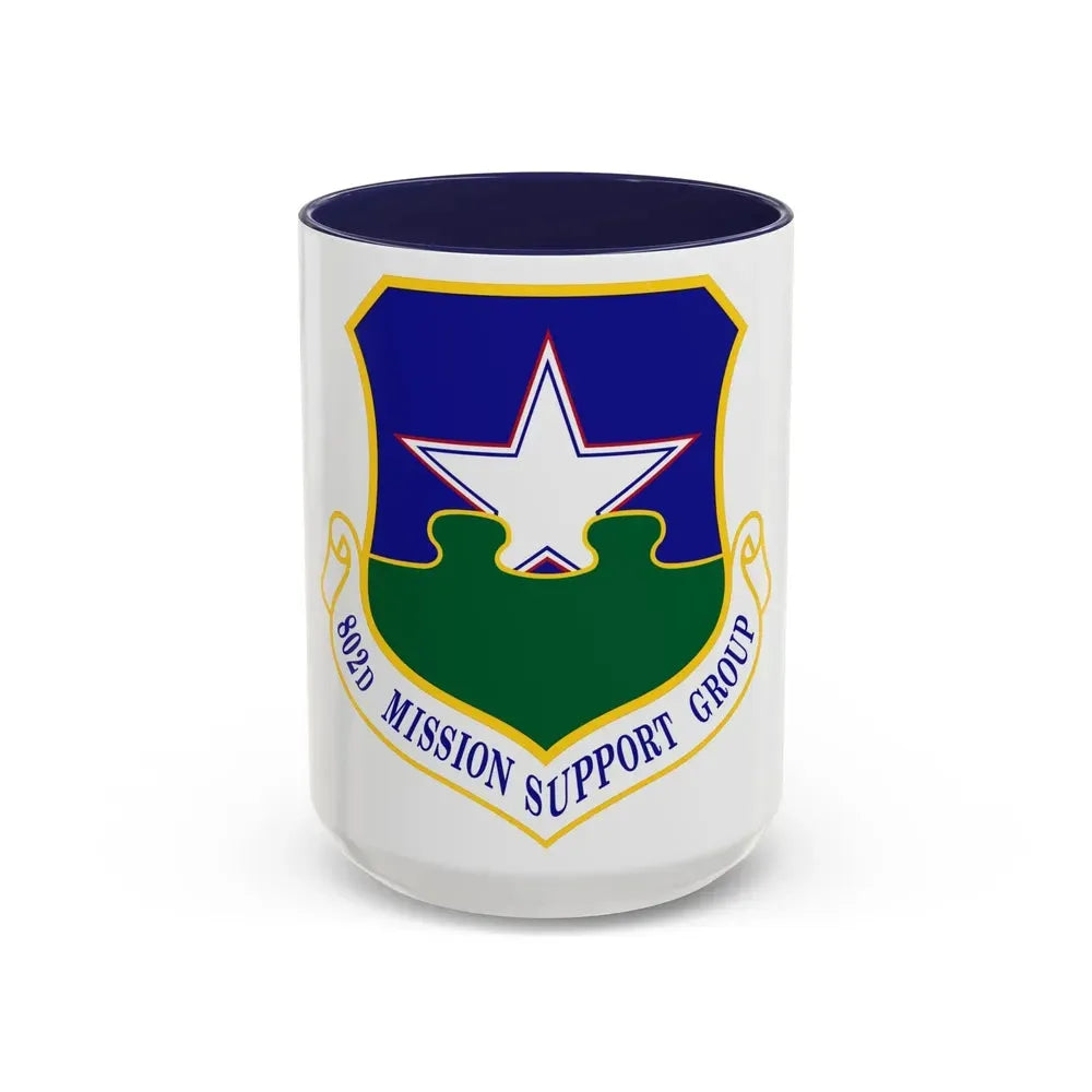 802nd Mission Support Group (U.S. Air Force) Accent Coffee Mug 15oz Navy - Go Mug Yourself