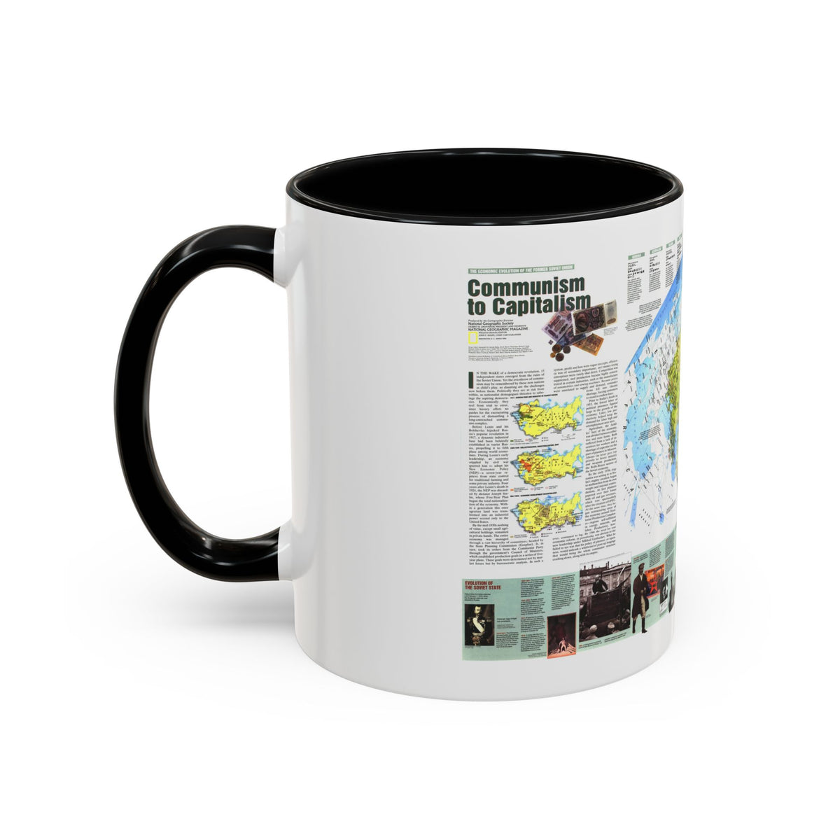 Russia - Communism to Capitalism (1993) (Map) Accent Coffee Mug
