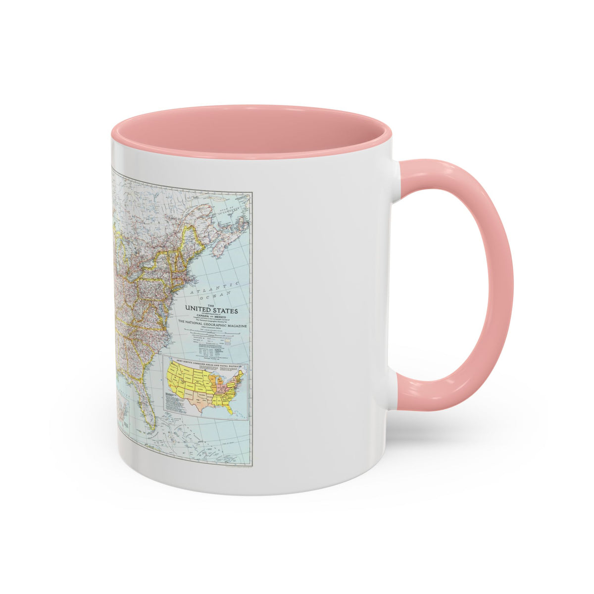 USA - The United States (1940) (Map) Accent Coffee Mug