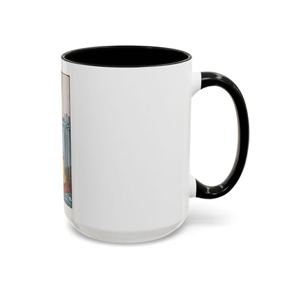 The 6 of Swords (Tarot Card) Accent Coffee Mug