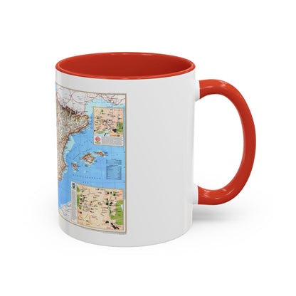 Spain and Portugal (1998) (Map) Accent Coffee Mug