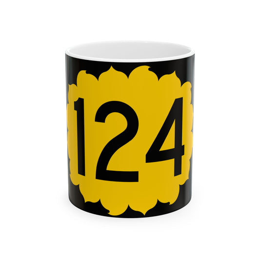 K-124 (Kansas) (Road Sign) White Coffee Mug